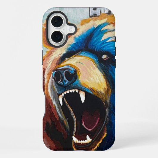 Grizzly-schildering - Wildelevenkunst iPhone Hoesje (Achterkant)