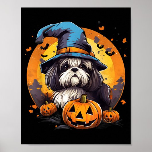 Grizzly Sji-Tsoe Hond Heks Halloween Poster (Voorkant)