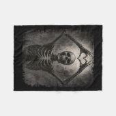 Grizzly Skelet Handen Hart Teken Grappig Halloween Fleece Deken (Voorkant (Horizontaal))