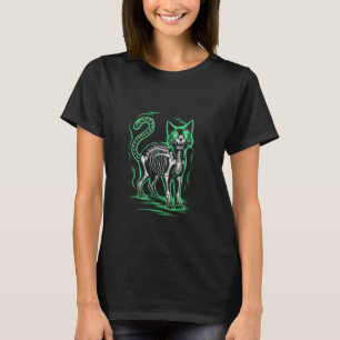 Grizzly Skeletkat met Gloeiende Ogen T-shirt