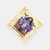 Grizzly Skeletpiraten Halloween Servet (Hoek)