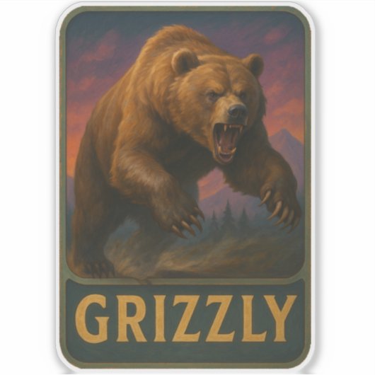 Grizzly Sticker (Voorkant)