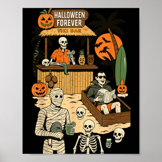 Grizzly Summer Halloween Retro Summer Horror Poster (Voorkant)