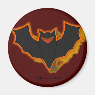 Grizzly Vleermuis Halloween Magneet   Rode Thema