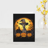 Grizzly Whippet Heksenhond Halloween Kaart (Gele Bloem)