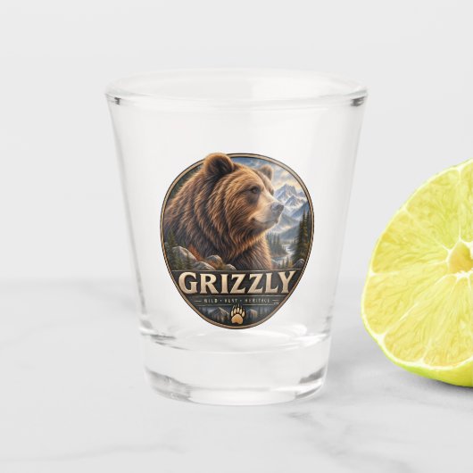 Grizzly – Wilde Amerika Shot Glas (Voorkant)