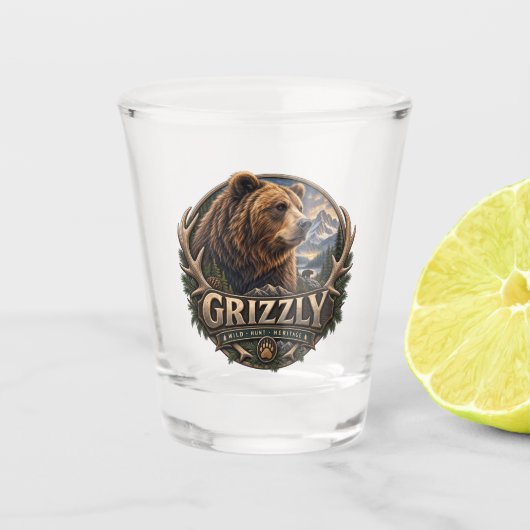 Grizzly – Wilde Amerika Shot Glas (Voorkant)