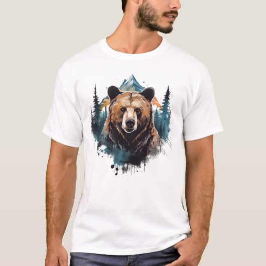 Grizzly Wildlife Dier Natuur Forest Classic T-shirt (Voorkant)