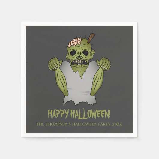 Grizzly Zombie Personaliseren Halloween Evenement Servet (Voorkant)
