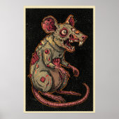 Grizzly Zombie Rat Illustratie Poster (Voorkant)