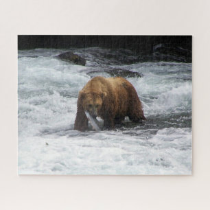 Grizzlybeer Alaska Zalm Vissen Wilde Dieren Legpuzzel