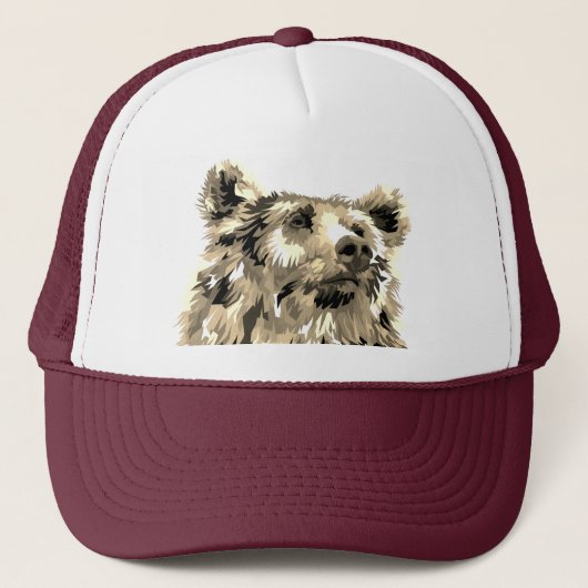 Grizzlybeer bruin dier natuur trucker pet (Voorkant)