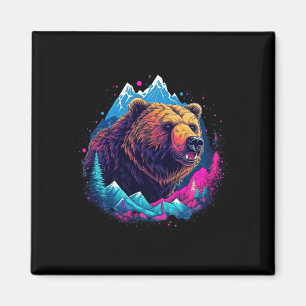 Grizzlybeer buiten natuur alaska jagen wandelen magneet