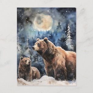 Grizzlybeer en baby briefkaart