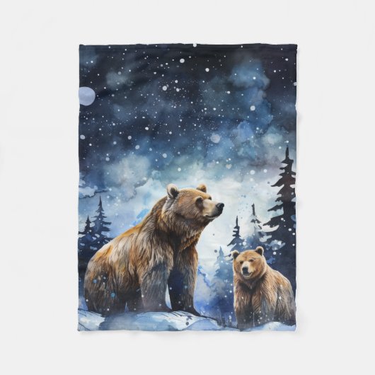 Grizzlybeer en Baby Fleece Deken (Voorkant)