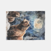 Grizzlybeer en baby fleece deken (Voorkant (Horizontaal))