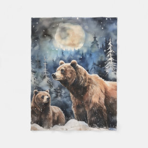 Grizzlybeer en baby fleece deken
