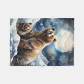 Grizzlybeer en baby fleece deken (Voorkant (Horizontaal))