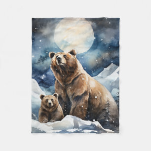 Grizzlybeer en baby fleece deken