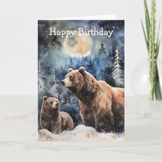 Grizzlybeer en baby kaart (Voorkant)