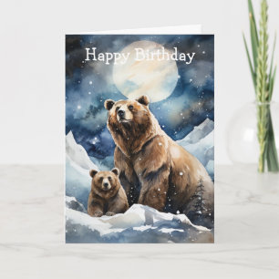 Grizzlybeer en baby kaart