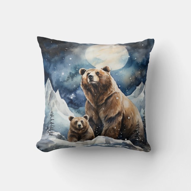 Grizzlybeer en Baby Kussen (Voorkant)