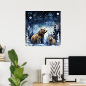 Grizzlybeer en Baby Poster (Thuiskantoor)