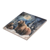 Grizzlybeer en baby tegeltje (Zijkant)