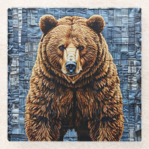 Grizzlybeer Glazen Onderzetter