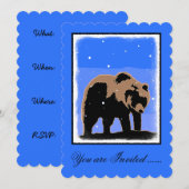 Grizzlybeer in de winter - originele natuurgetrouw kaart (Voorkant / Achterkant)