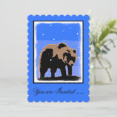 Grizzlybeer in de winter - originele natuurgetrouw kaart (Staand voorkant)