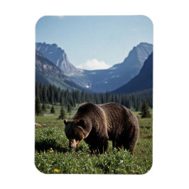 Grizzlybeer in Glacier National Park Reis Magneet