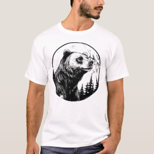 Grizzlybeer in natuurlijke omgeving Silhouet T-shirt