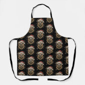 Grizzlybeer Kerstmanhoed Grappig Schattig Dierenli Schort (Voorkant)