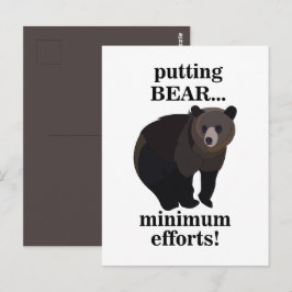 Grizzlybeer met minimale inspanning Grappig Briefkaart