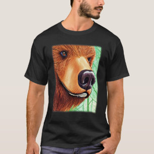 Grizzlybeer motief dier grafische opdruk met bea t-shirt