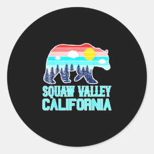 Grizzlybeer Olympic Valley Californië vintage Ronde Sticker