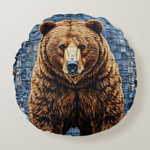 Grizzlybeer Rond Kussen