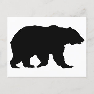 Grizzlybeer Silhouet Lopend van Links naar Rechts Briefkaart