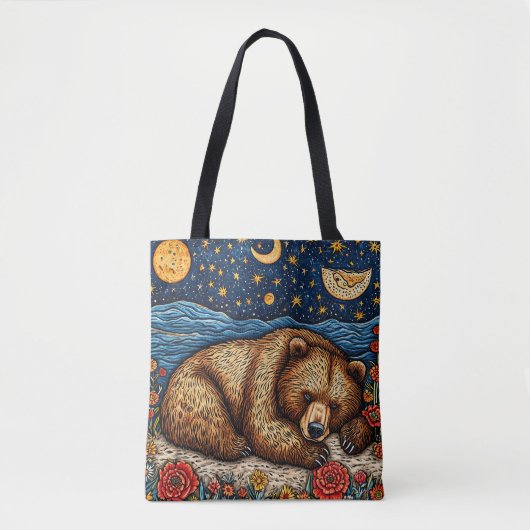 Grizzlybeer slaapt tote bag (Voorkant)