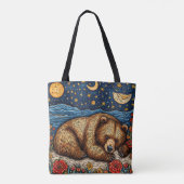 Grizzlybeer slaapt tote bag (Achterkant)