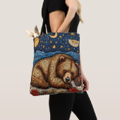 Grizzlybeer slaapt tote bag (Dichtbij)