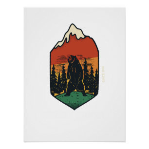 Grizzlybeer wanddecoratie Rustieke wildernis dec