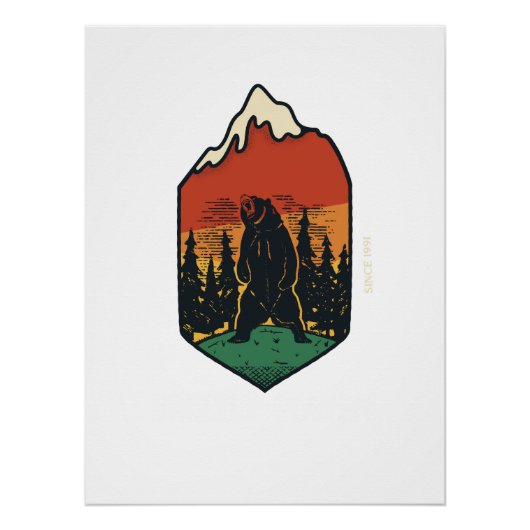 Grizzlybeer wanddecoratie | Rustieke wildernis dec (Voorkant)