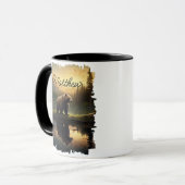 Grizzlybeer Zonsondergang Meer Reflectie Mok (Voorkant links)