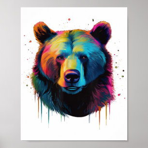 Grizzlybeerliefhebbers Pop Art Grote Grizzlybeer Poster