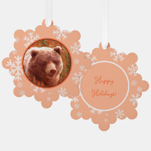 Grizzlybeerwelp in Wilgenroosjes Schilderij Wilde Ornament Kaart