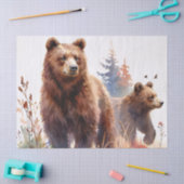 Grizzlyberen Aquarel Bossen Tissuepapier (Craft)