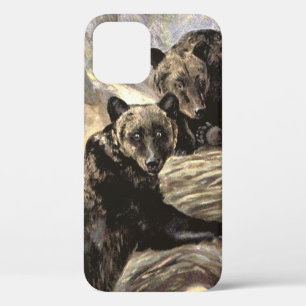 Grizzlyberen door CE Swan, Vintage bosdieren Case-Mate iPhone Case