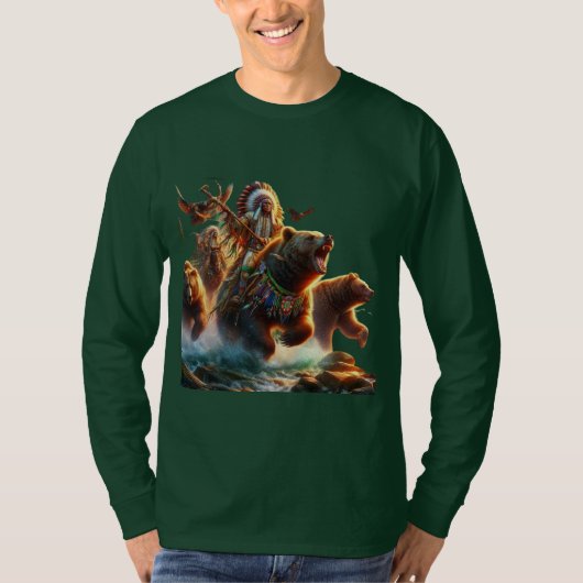 GrizzlyChief Riding Grizzly Beer T-shirt (Voorkant)